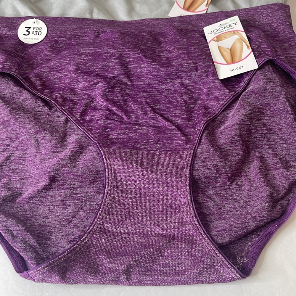 Jockey Smooth & Shine Hi-Cut Panties 3 Pairs Size XL / 8 - Picture 6 of 9
